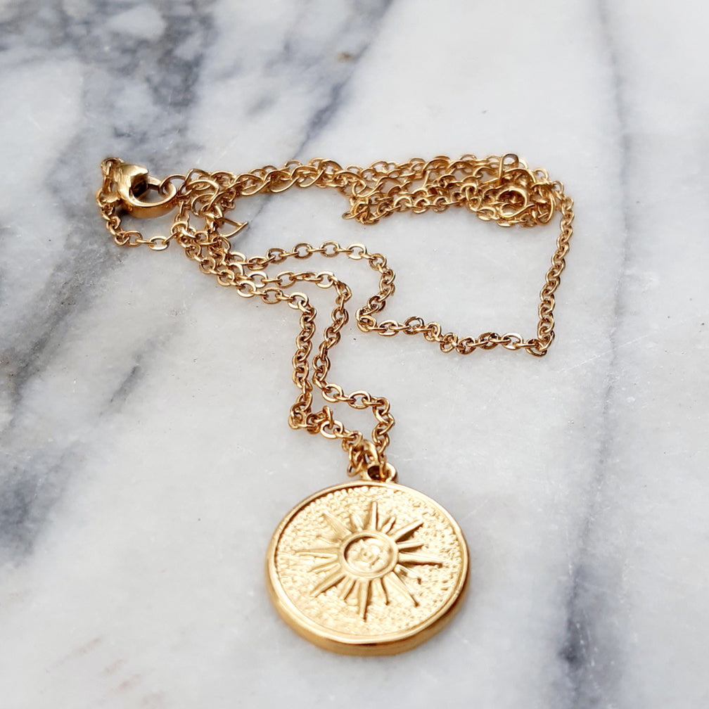 Sonnenkette *Sol* | gelbgold | Edelstahl vergoldet