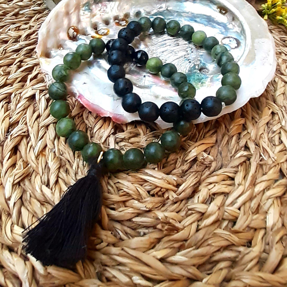 Armband Jade & Obsidian