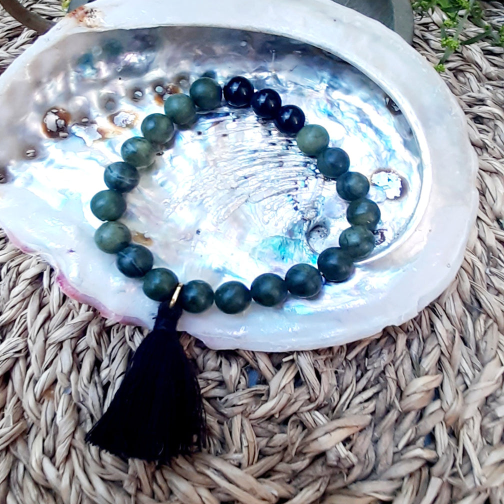 Armband Jade & Obsidian